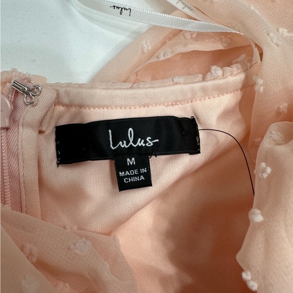 NWT Lulus go my heart true blush swiss dot off shoulder maxi dress size M - Picture 12 of 15